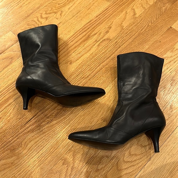 JCrew black leather boots